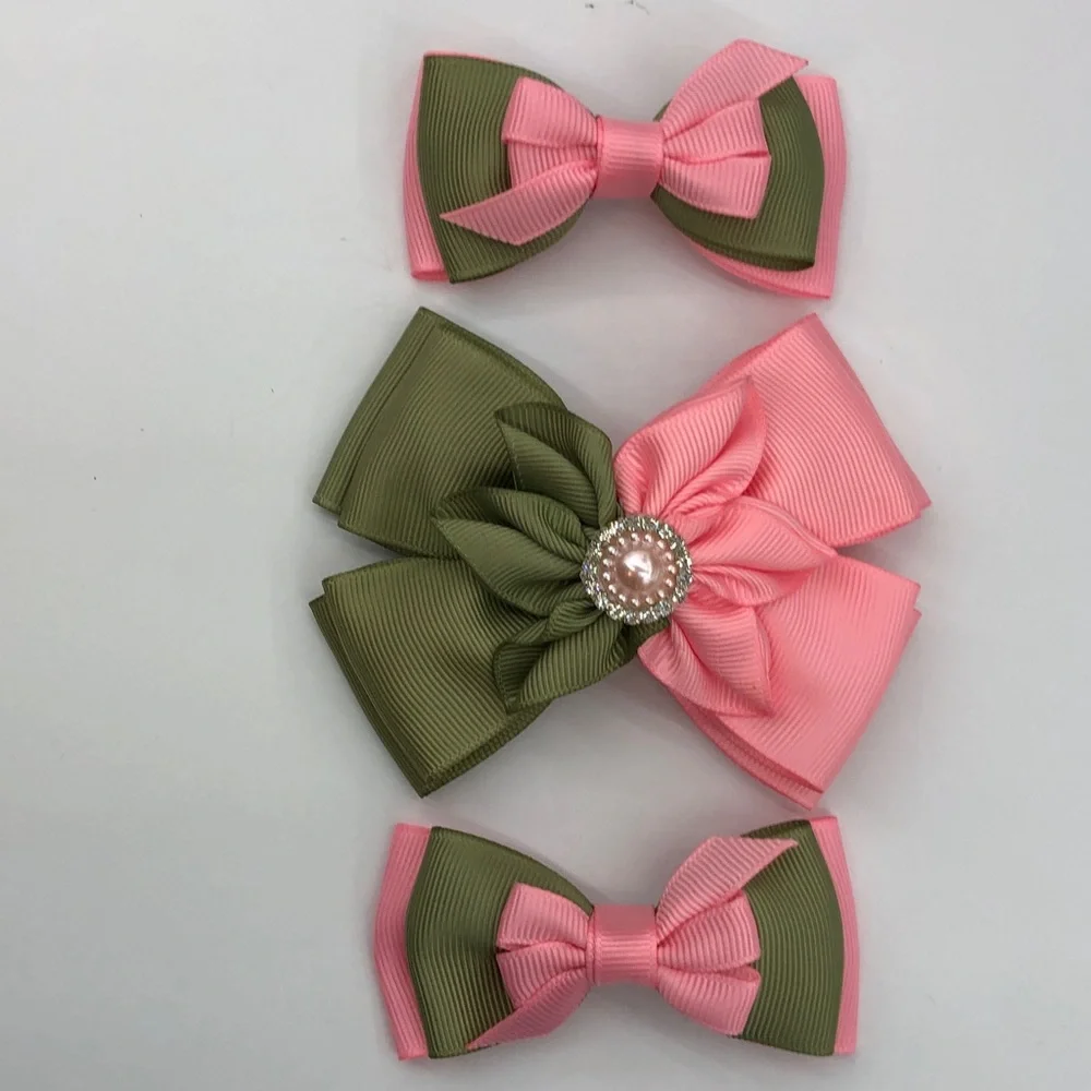 Hair bows (set of three) alligator clips
